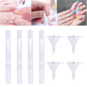 8pcs Nail Polish Pens Nail Art Polish Pens Nail Paint Pen Plastic Funnels Small - Picture 1 of 11