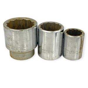 Thorsen 1246 1258 1234 Socket 12 Pt 3/4 Drive 1-13/16 1-7/16 1-1/16'', 3 Pcs Set - Picture 1 of 10