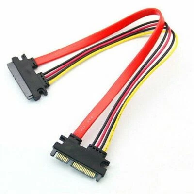 12'' Male to Female Extension Cable 7+15 Pin Serial SATA Data Power Combo Extend - Image 1 of 4