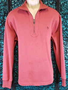 ORIGINAL PENGUIN MUNSING MENS 1/4 ZIP PULLOVER SHIRT XL LIGHT PINK PREPPY - Picture 1 of 12