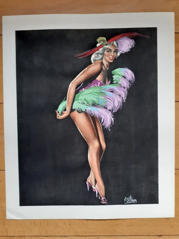 Lithographie ASLAN pin up années 60 beau papier - Photo 1/1