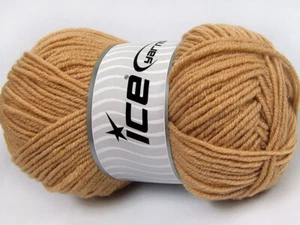 4-Skein Lot Merino Gold Light Yarn Wool 4x100g/200m Dark Cream - Picture 1 of 4