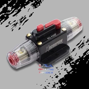 Marine Grade Gold Inline 12 Volt 80 Amp Power Circuit Breaker manual reset audio - Picture 1 of 2