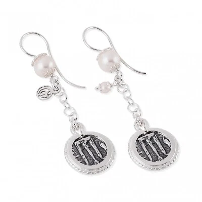 Orecchini di Perle con Monete in Argento 925 - Immagine 1 di 2