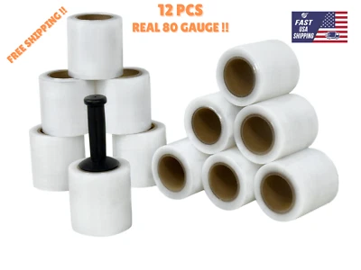 5" x 1000FT 80 GAUGE PALLET WRAP STRETCH FILM SHRINK HAND WRAP 1000' 12 ROLLS - Image 1 of 4