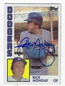 Autogrammkarte 1984 Topps #274 Rick Monday Los Amgeles Dodgers mit COA - Bild 1 von 1