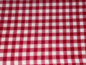 1/2 Yd X 36" Wide Vintage Red & White Check Gingham Cotton Fabric BTHY 18" X 36" - Picture 1 of 3