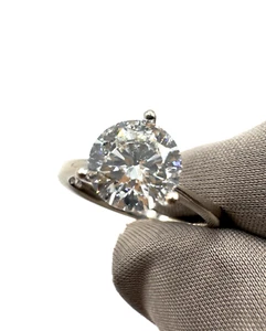 Natural 1.51 ct Single Diamond Ring 18K White Gold With Certification Sz 4.75 - Picture 1 of 14