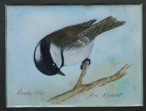 COAL TIT SIGNED ORIGINAL PAINTING by JIM ROBERTS (Author of SNOWDONIA) - Picture 1 of 3