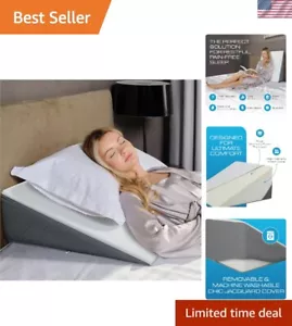 Luxury Memory Foam Bed Wedge Pillow for Sleep Apnea & Comfort - 7.5" Height - Picture 1 of 12
