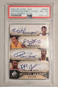 Roy HIBBERT Shannon BROWN SHARPE JACKSON 2009-10 SP Game Used QUAD AUTO #/99 PSA - Picture 1 of 2