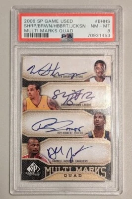Roy HIBBERT Shannon BROWN SHARPE JACKSON 2009-10 SP Game Used QUAD AUTO #/99 PSA - Image 1 of 2