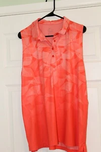 NIKE WOMEN'S DRI-FIT PRINT GOLF POLO LASER CRIMSON SIZE XXL NWOT - Picture 1 of 3