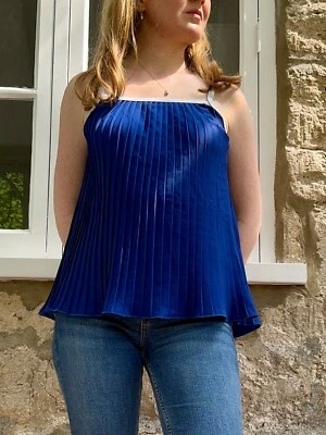 Top cami plisado azul vintage y2k retro eras tour Taylor Swift 1989 fiesta de verano Foto 1 de 4