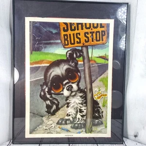 De colección Gia Peeper Big Eyes Gig Pity Cachorro Perro Arte Cartón Impresión 12 x 8.5" - Imagen 1 de 5