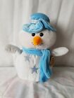 Koochie Soft Toys Christmas Snowman White Blue 8 Teddy Bear   Bnwot