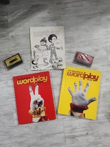 THE YELLOW & RED BOOK OF WORDPLAY Stories & 2 Cassette TAPES & Guide RARE! - Imagen 1 de 7