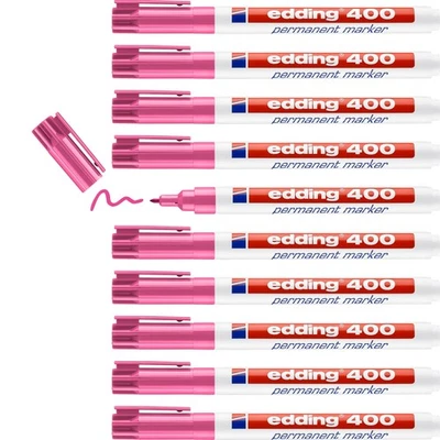 Edding 400 Permanentmarker Rosa 10 Stück | 1mm Rundspitze Pink - Bild 1 von 3