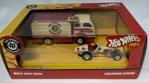 Hot Wheels 100% GILMORE SPECIAL Set-WHITE 3000 TRUCK & AGAJANIAN SPECIAL-40th an - Picture 1 of 5