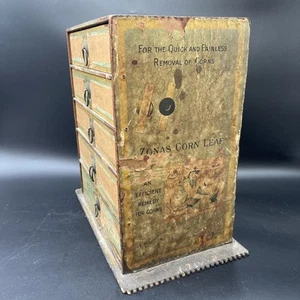 Antiker Johnson & Johnson Erste Hilfe Schrank Hühneraugenkissen Medizin Werbung - Bild 1 von 12