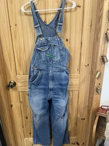 Key Imperial Latzhose Denim 32x27,5 Distressed Patched Upcycle Alter Thrashed - Bild 1 von 6