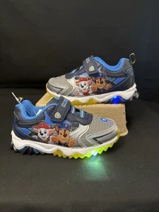 NWT Paw Patrol Boy Light Up Sneakers Size 10c With Adjustable Strap. Kids Shoes - Picture 1 of 11