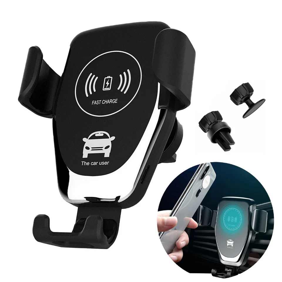 10W Wireless Fast Car Charger Automatic Clamping Phone Holder Mount For Samsung - Image 1 of 4