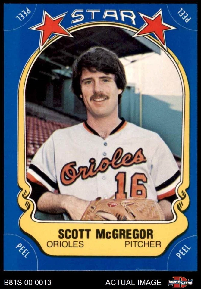 1981 Fleer Star Stickers #10 Scott McGregor  Orioles 8 - NM/MT - Image 1 of 1