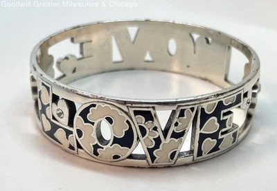 Brazalete Brazalete Brighton Tono Plata Esmalte Amor Forma Redonda 41.5g Foto 1 de 3