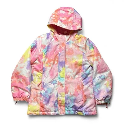 Casaco acolchoado The Children’s Place rosa tingido para meninas tamanho 14 XL - Imagem 1 de 4