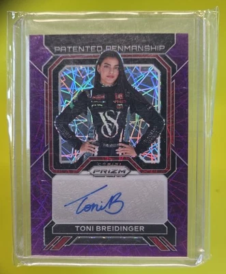 2023 Panini Prizm Toni Breidinger Patented Penmanship Purple Velocity /99 PP-TBD - Image 1 of 4