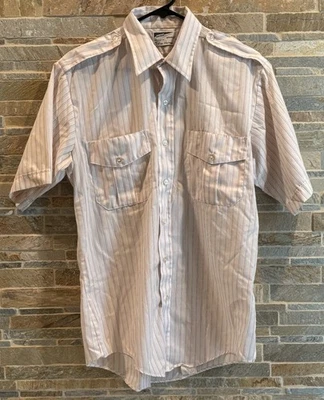 Camisa De Colección Stan Herman Federal Express Botón Rayas Stan Herman 16W Foto 1 de 4