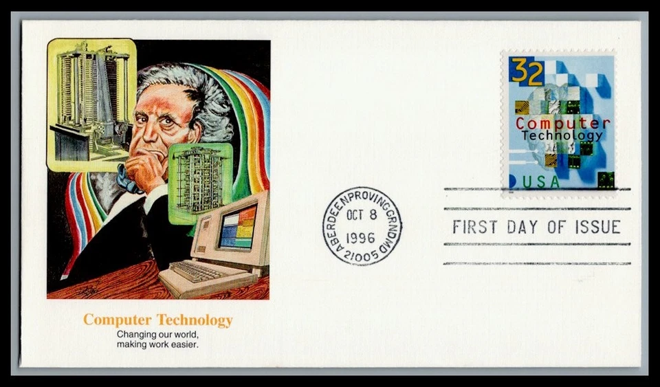 US FDC # 3106 32c Computer Technology  Fleetwood  S.Cancel 1996, 9Q1869 - Image 1 of 1