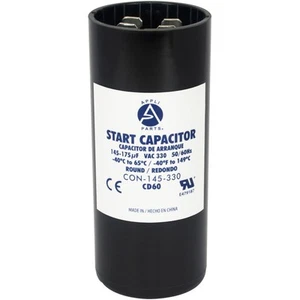 Condensador de arranque de motor Appli Parts 145-175 Mfd (microfarads) Uf 330 VAC universal - Imagen 1 de 8