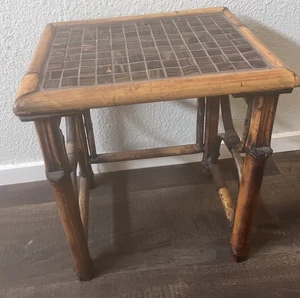 Vtg Bamboo Side Table - Picture 1 of 12