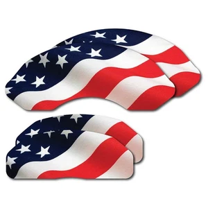 Red White & Blue US Flag MGP Front Rear Disc Brake Caliper Cover Set TCP - Picture 1 of 10