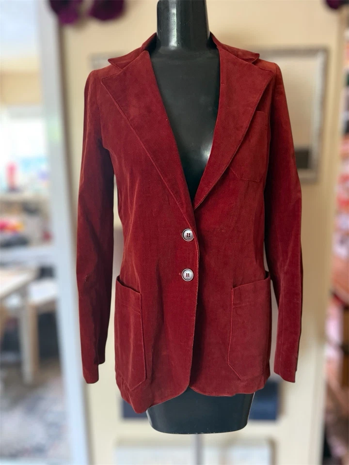 Tomboy of California блейзер размер 9 XS S вино бархат переработанный Jabberwocky Alice - Изображение 1 из 4