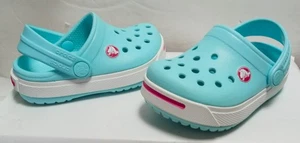 90er Crocs Crocband Wasser Clogs Eisblau Candy Pink Weiß Kleinkinder Größe C4/5 - Bild 1 von 9