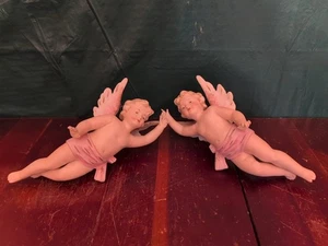 HIMMLISCHE CHERUBS Vintage Engel Biskuitporzellan Paar handbemalt #7057 - Bild 1 von 24