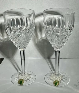 Set of 2 WATERFORD CRYSTAL CASTLEMAINE Goblets/Wine Glasses 7 7/8” Tall - Picture 1 of 7