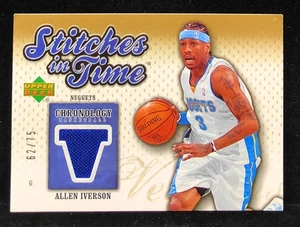 ALLEN IVERSON 2006-07 UD CHRONOLOGY STITCHES IN TIME GAME USED JERSEY Gold /75 - Picture 1 of 2