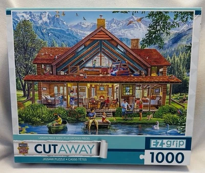MasterPieces  “Camping Lodge” CUTAWAY 1000 EZ-Grip Jigsaw Puzzle - Image 1 of 4