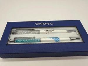 Swarovski Disney Frozen Ana and Olaf Crystal Steel BallPoint Pen Set NEW In Box - Picture 1 of 6