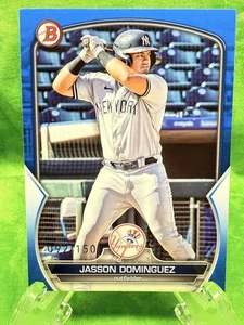 Jasson Dominguez /150 Blue Parallel - 2023 Bowman Prospects #BP-18 NY Yankees - Picture 1 of 11