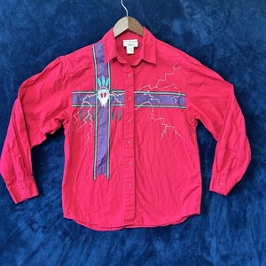 Vintage Frontier Series Wrangler Button Shirt Size M Western Skull Horns Rodeo - Picture 1 of 16