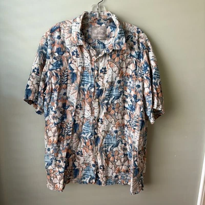 Jimmy Buffett Margaritaville Hawaiian Camp SS Silk/Linen Shirt Men’s XL - Image 1 of 4