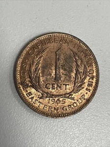 1965 British Caribbean 1 CENT COIN Eastern Group Red #X194 TA36* - Picture 1 of 2