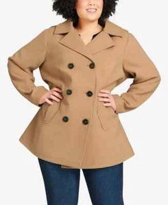 Avenue Plus Size Faux Wool Peacoat Camel Size 22/24 - Picture 1 of 3