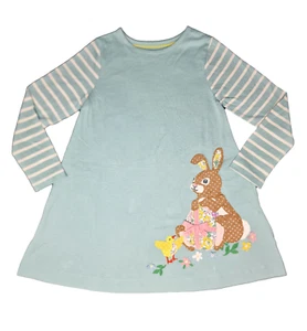 Boden Tunic Dress Girls Rabbit Easter 1-12 Years Green NEW - Picture 1 of 5