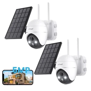2PCS ieGeek Outdoor Wireless Solar Security Camera 360° Home WiFi Battery CCTV - Picture 1 of 10